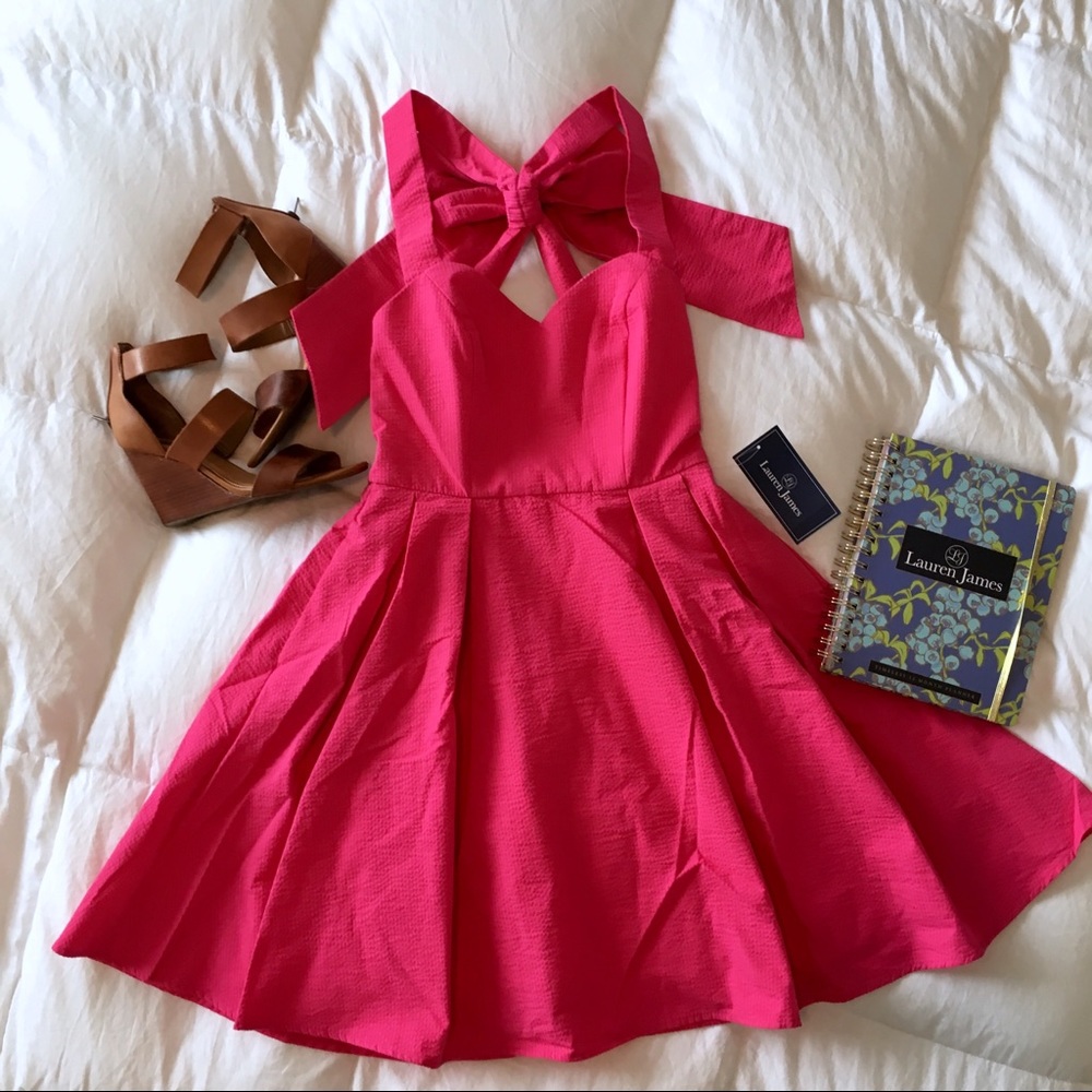 Lauren James Livingston Dress in Raspberry